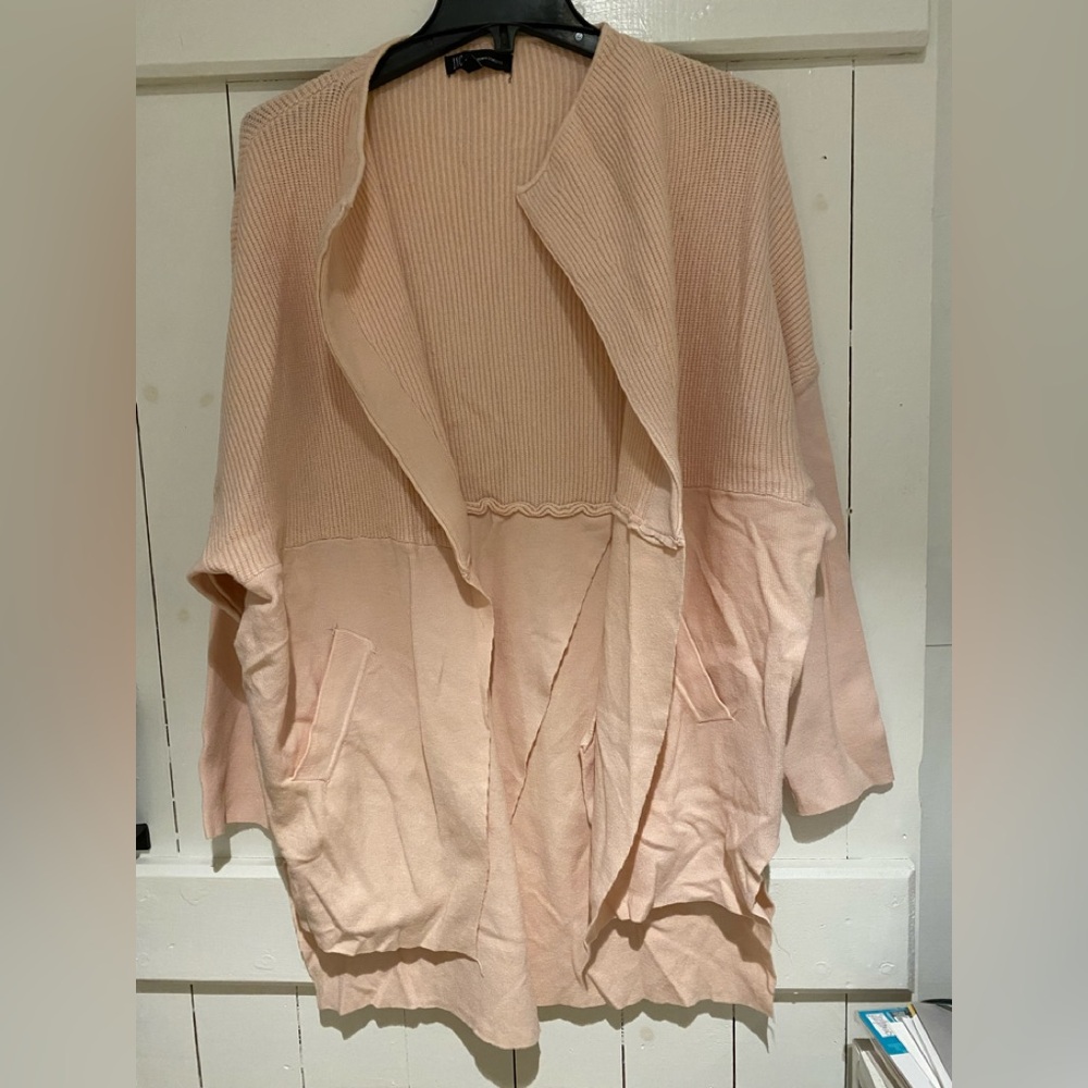 Ballet Pink Long Open Cardigan Unique Cut L